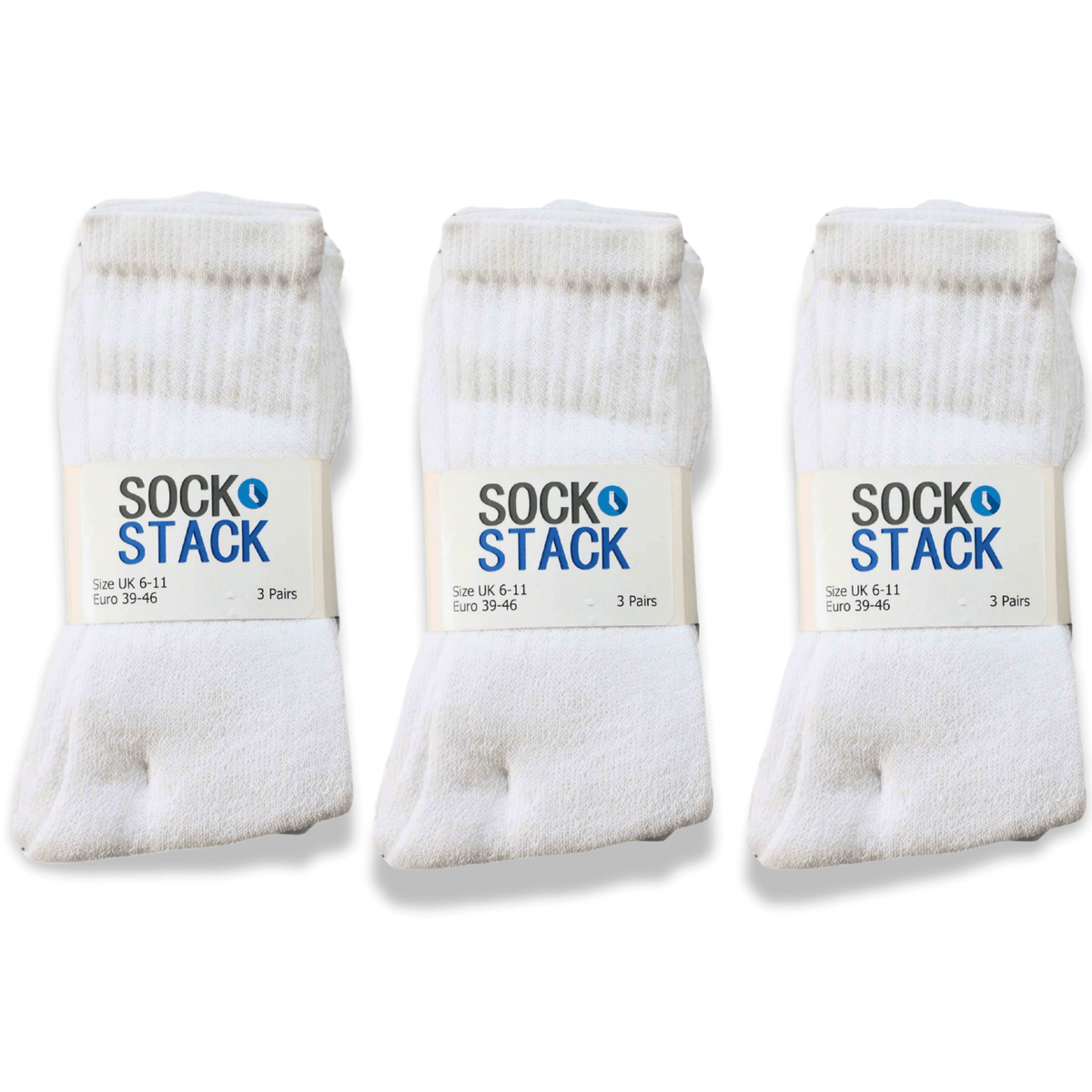 Sock Stack Mens Cotton Rich Performance Sport Socks 15 Pairs UK 6-11 Black Grey White Comfort Cuff Everyday Wear