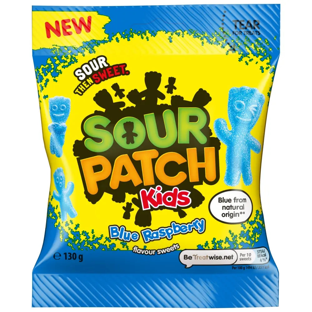 10 x Bolsas de frambuesa azul Sour Patch - 130 g