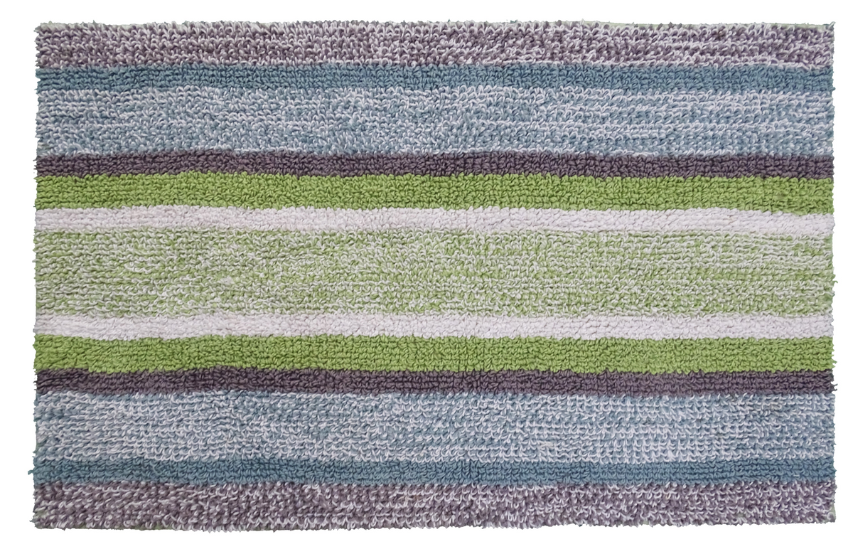 CHICOS HOME Multi Color Striped Bath Rug 20" x 32"