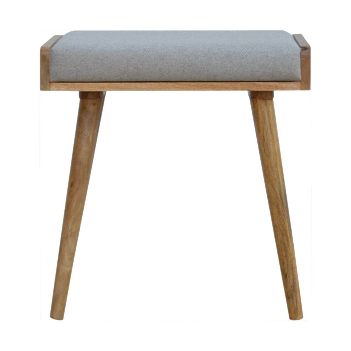 Artisan Grey Tweed Tray Style Footstool