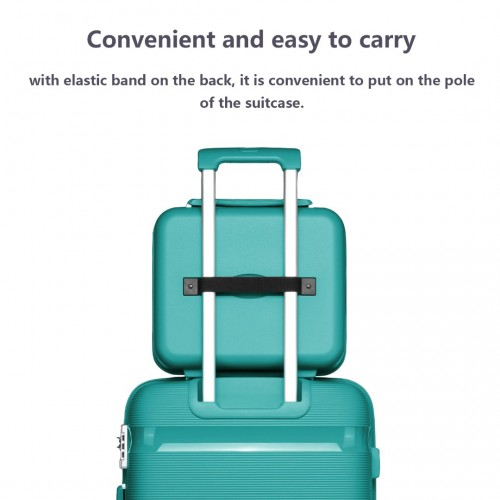 K2092L - Kono 14 Inch Bright Hard Shell PP Vanity Case - Blue