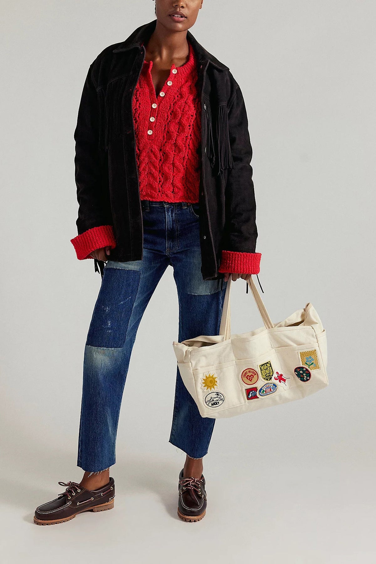 Cable Loose-fitting Solid Color Pullover Sweater