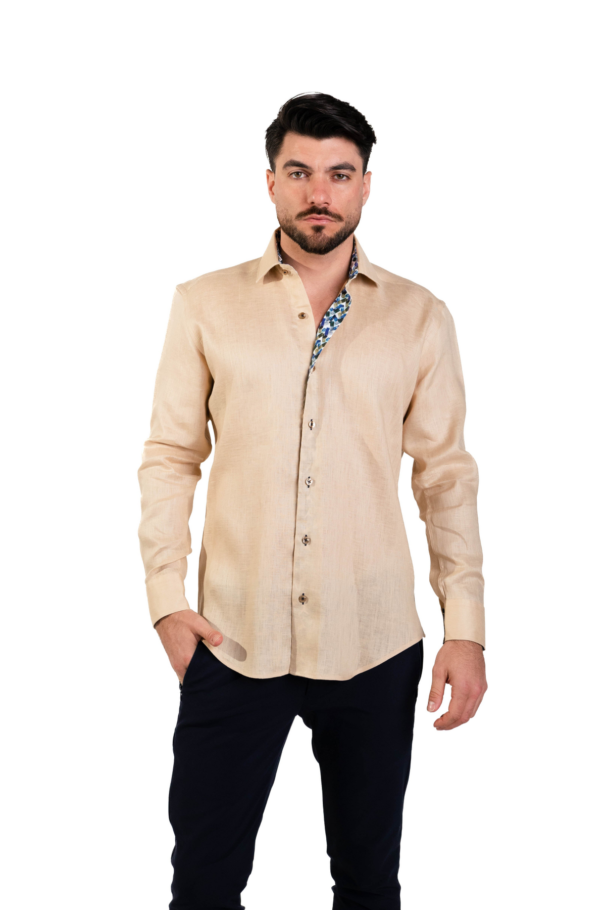 MASUTTO SAMUEL/49 LONG SLEEVE BUTTON DOWN SHIRT