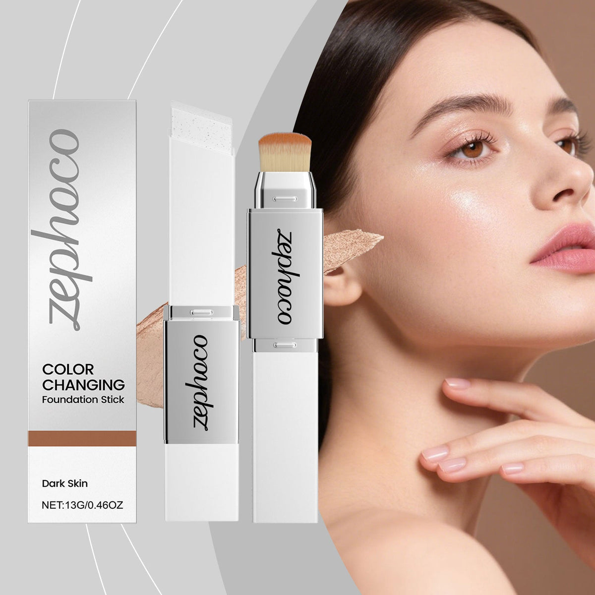 2-in-1 Color-Changing Foundation Stick Deep Skin Tone
