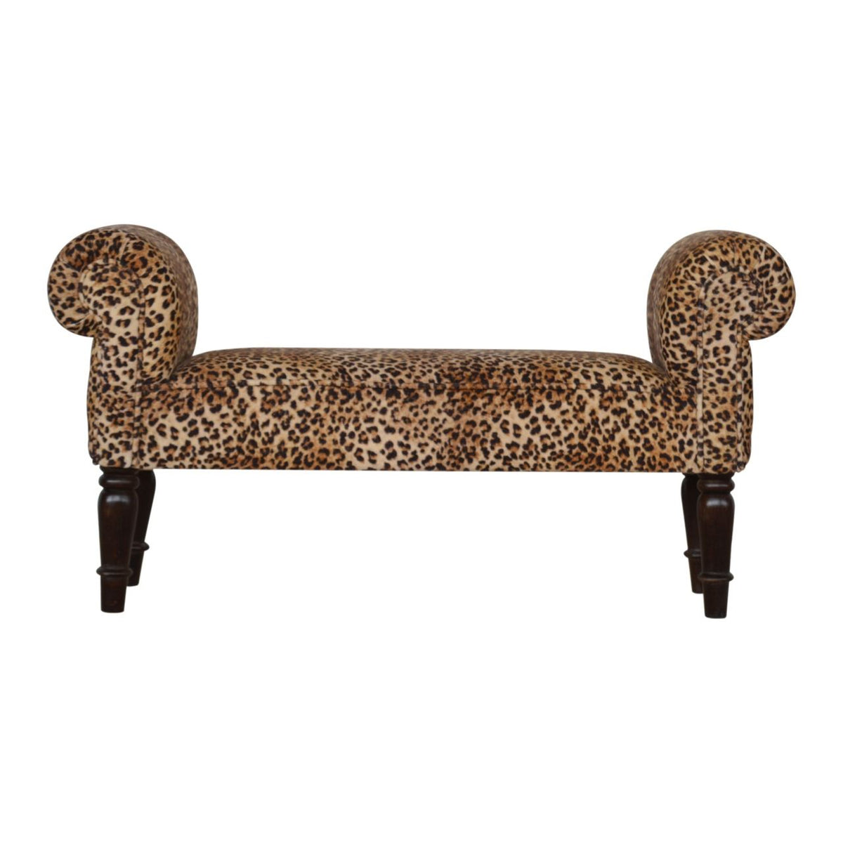 Artisan Leopard Print Velvet Bench