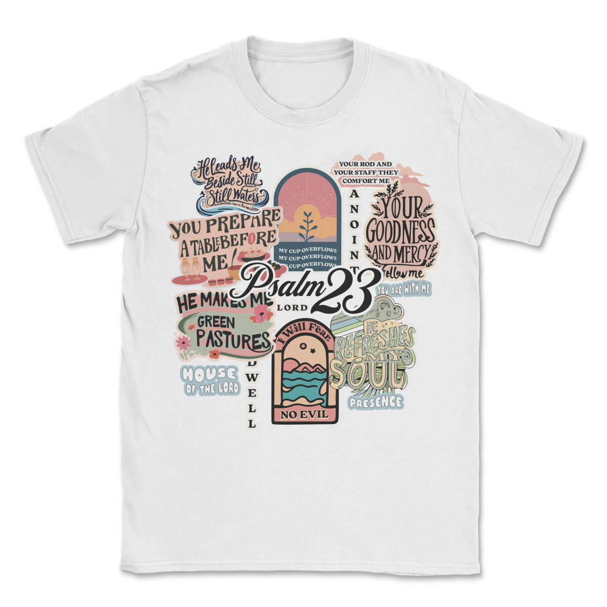 Psalm 23 Sticker Collage Tee