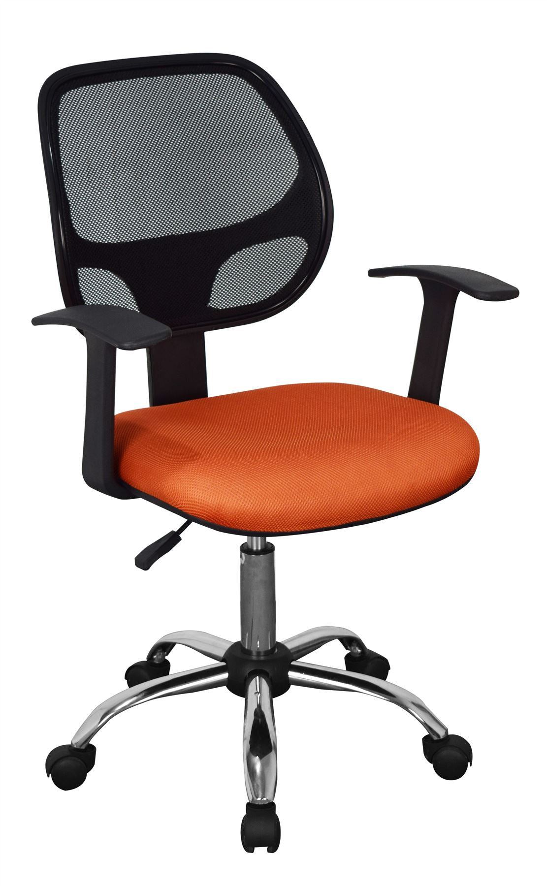 Loft Home Office Chair In Black Mesh Back Orange Fabric Seat With Chrome Base