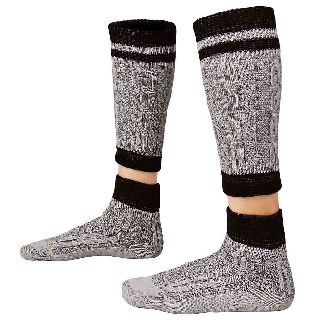 Traditional Bavarian Lederhosen Socks | Rustic Striped Oktoberfest Socks | Sizes S–2XL