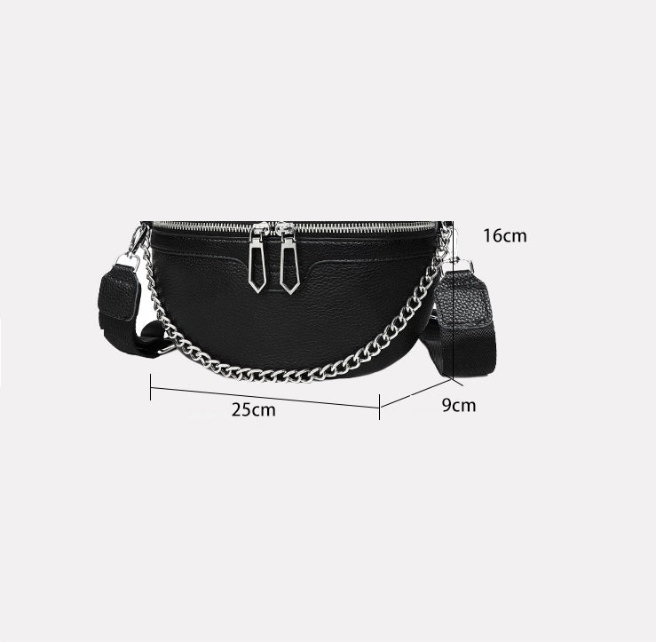 Casual Large Capacity Crossbody Leather Waist Bucket Bag