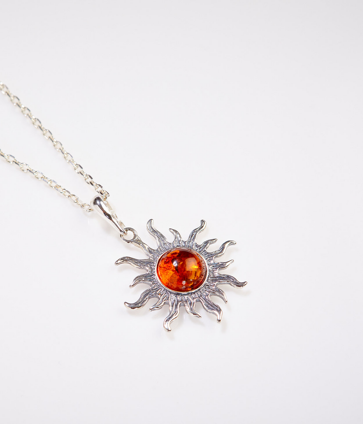 Amber Sun Charm Pendant