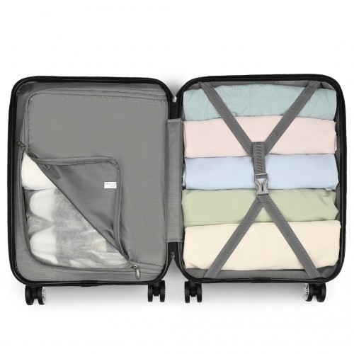 K1871-1L - Kono ABS 20 Inch Sculpted Horizontal Design Cabin Luggage - Mint Green