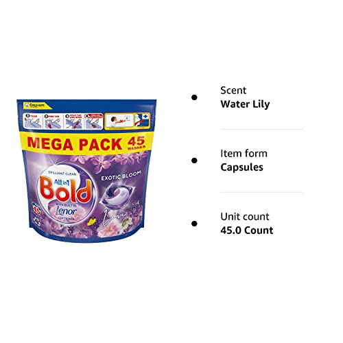 Bold All-in-1 Washing Capsules, Exotic Bloom, Pack of 45