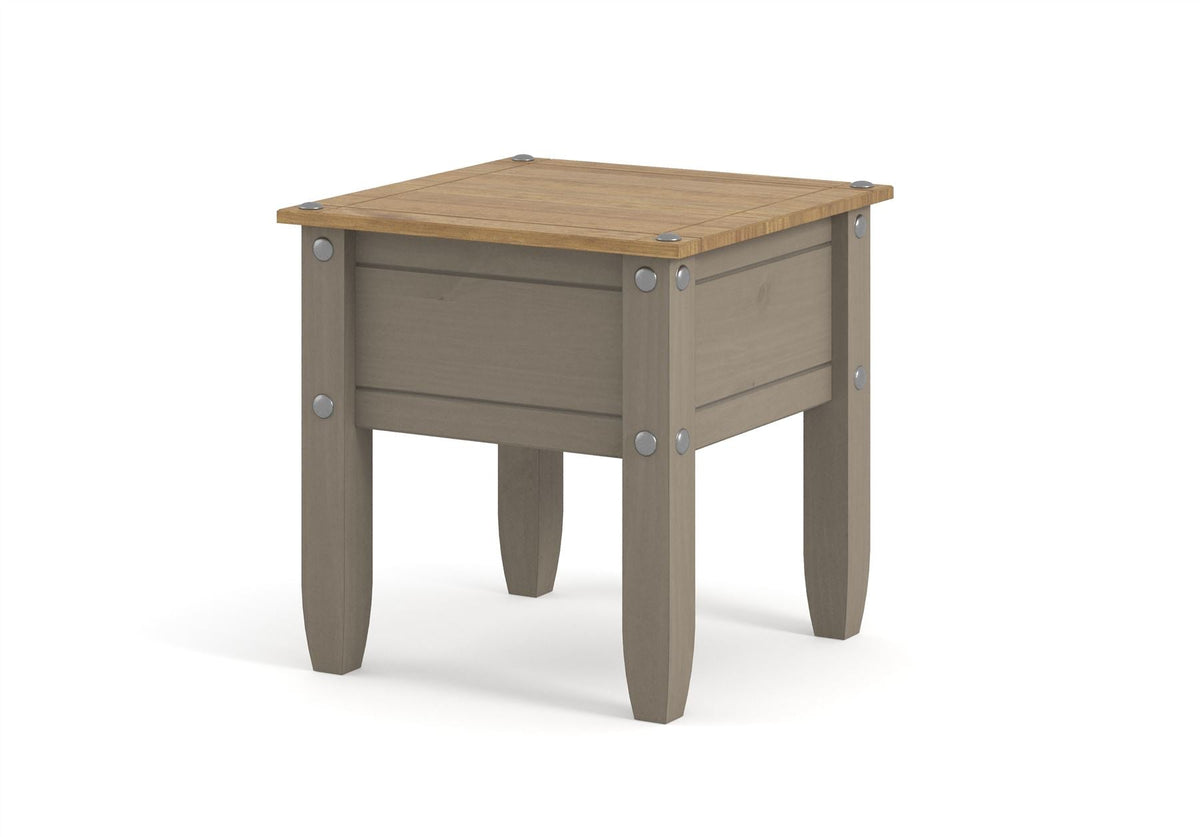 Corona Grey Wax Finish Lamp Table