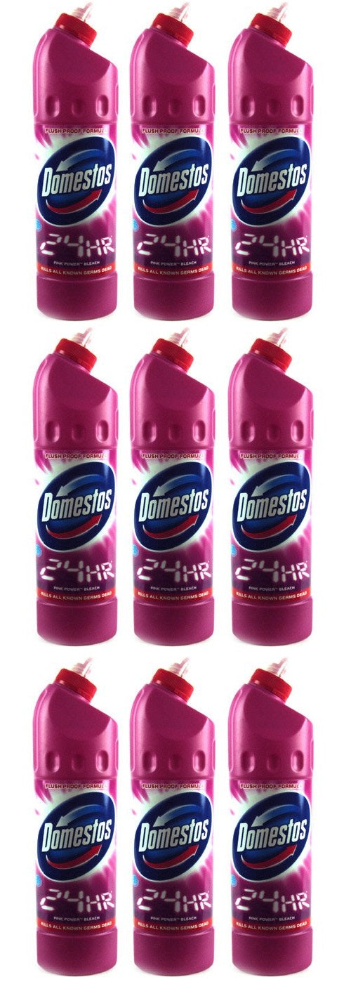 9 x Domestos Thick Bleach Pink Power 750 Ml