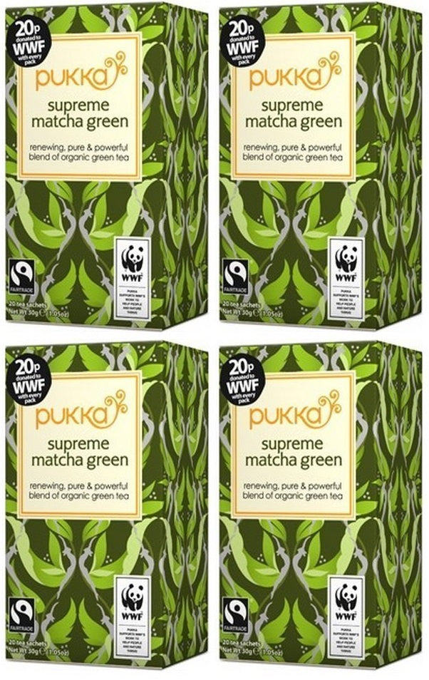 4 x Pukka Bio Supreme Matcha Grüner Tee 20 Btl