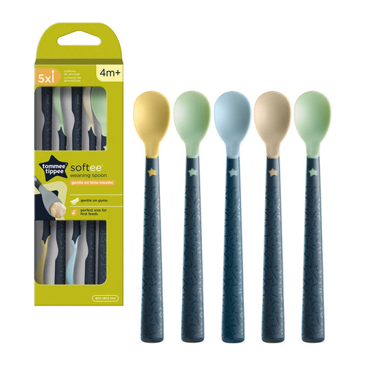 Tommee Tippee Design Weaning Spoons x5 | Soft Baby Spoons from 4 Months