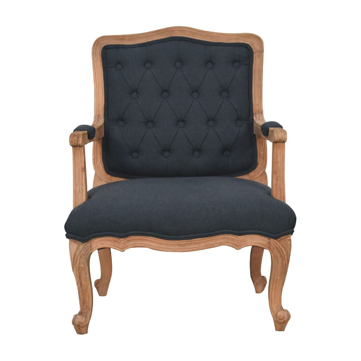 Artisan Navy Blue Linen French Style Chair