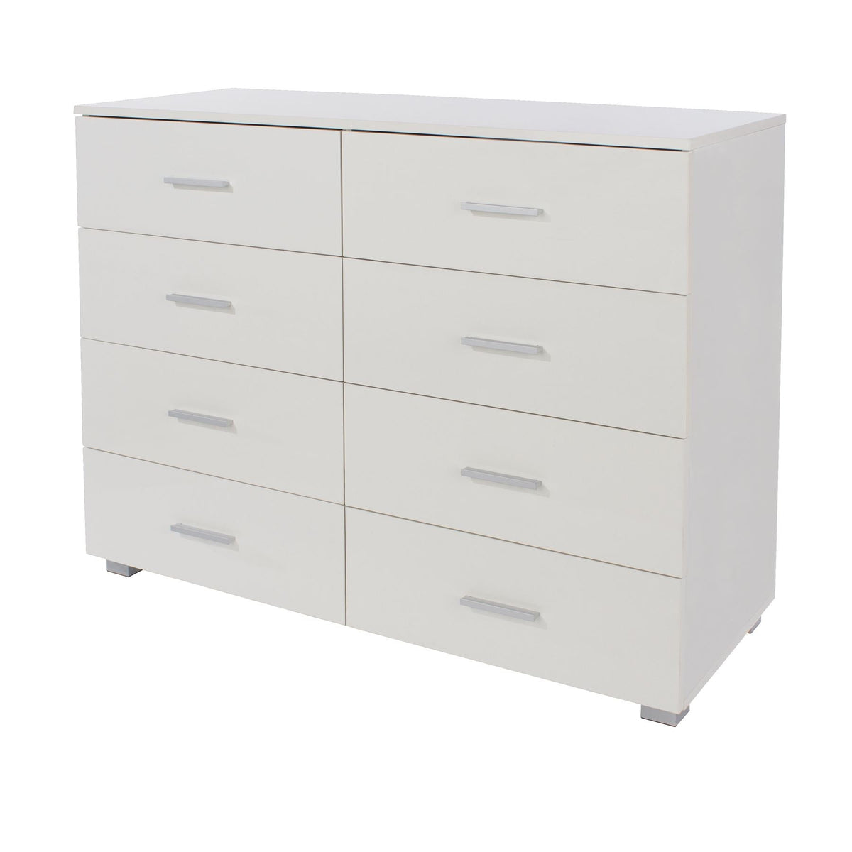 Lido White 4+4 Drawer Wide Chest Of Drawer