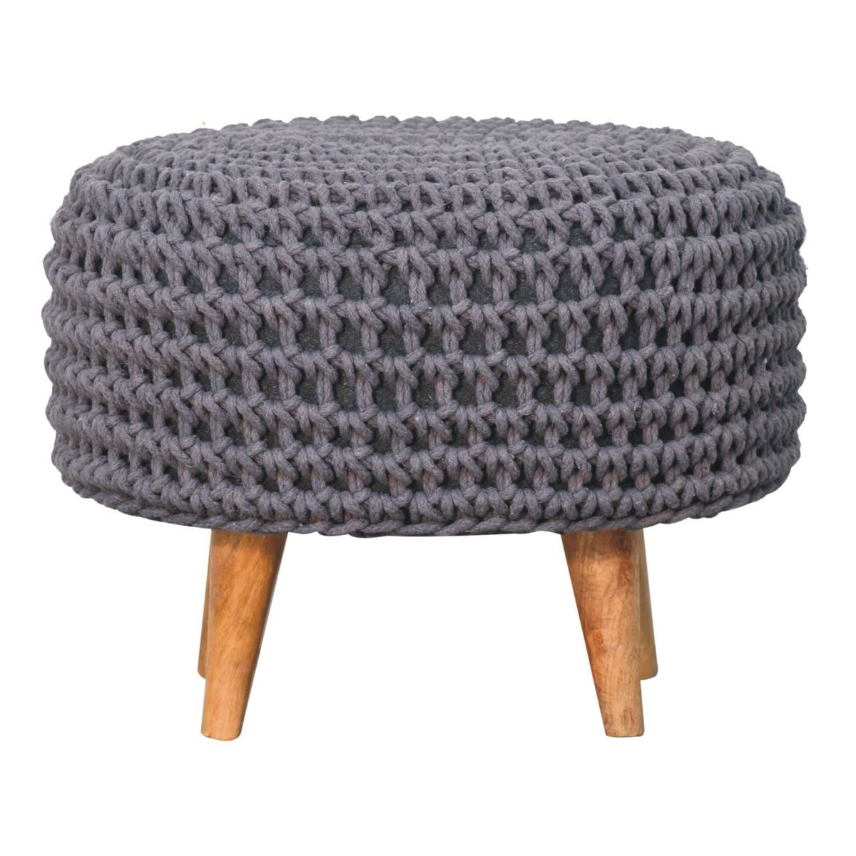 Artisan Keeva Grey Oblong Footstool