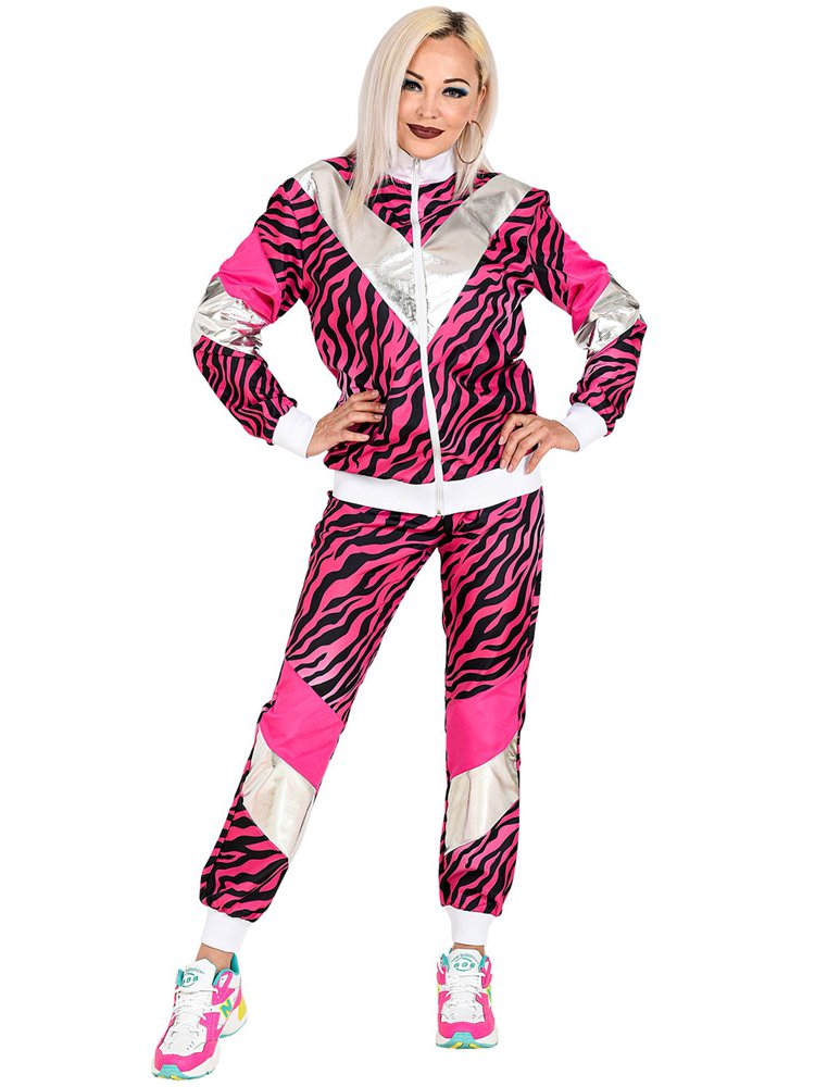 80's Pink Tiger Shell Suit - Adult Costume