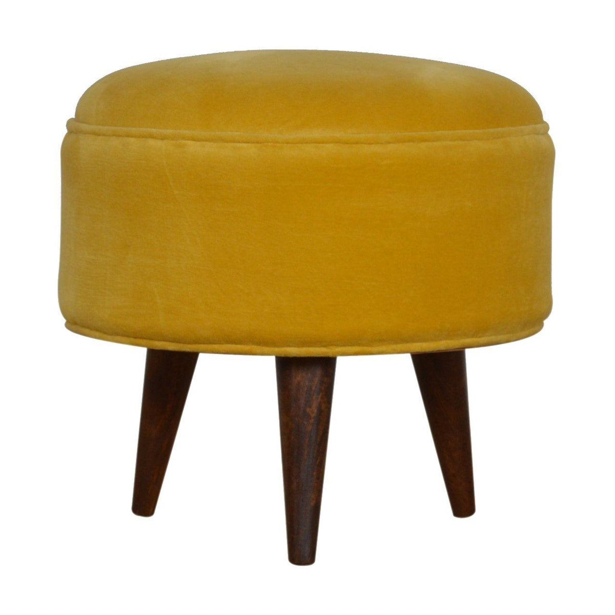 Artisan Mustard Velvet Nordic Style Footstool