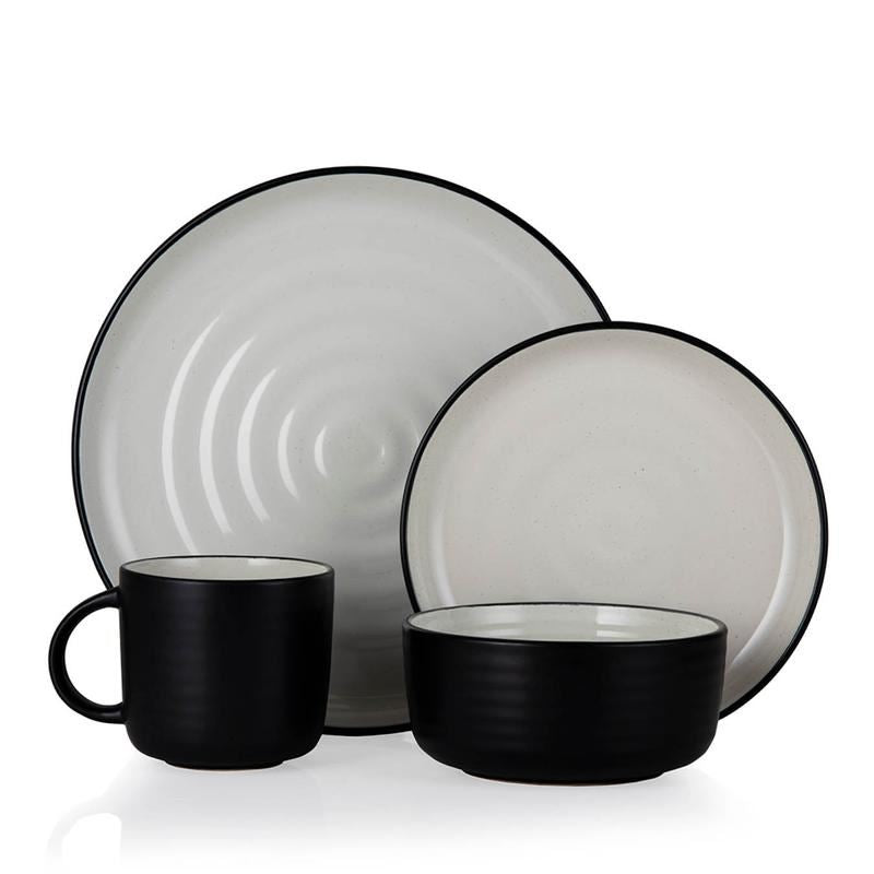 Tower Barbary & Oak Black Cascade 16 Piece Dinnerware Set