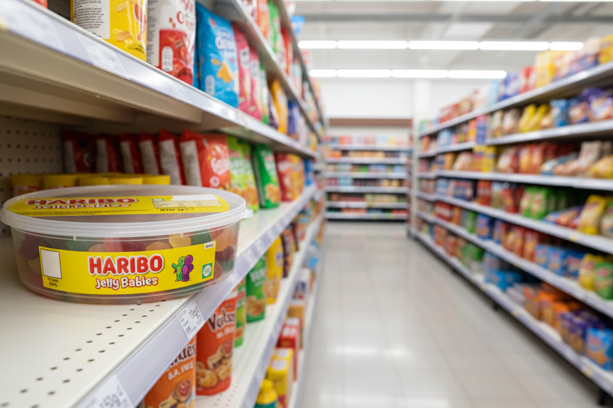 Haribo Jelly Babies - Packung mit 100 Miniatur-Fruchtgummi-Süßigkeiten