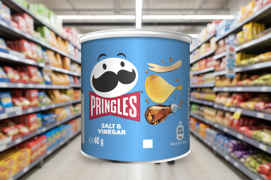 Pringles Salt & Vinegar Crisps – 12 Pack (40g Each)