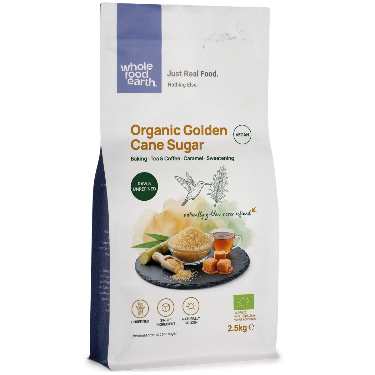 Organic Golden Cane Sugar | Raw Unrefined | Vegan | Resealable Pouch