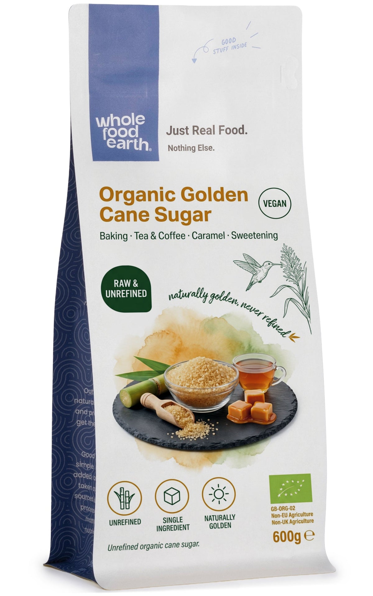 Organic Golden Cane Sugar | Raw Unrefined | Vegan | Resealable Pouch