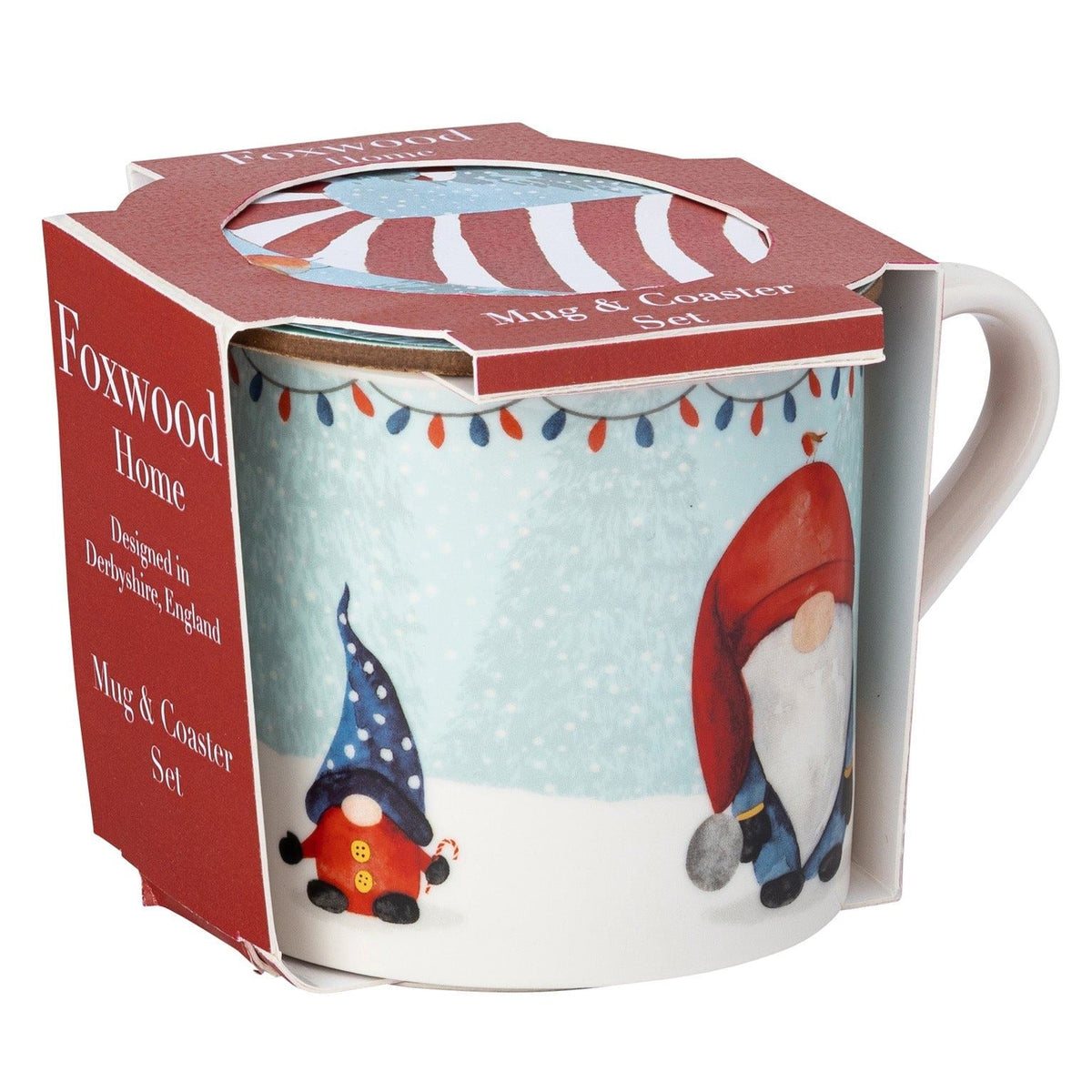 Foxwood Home Christmas Gonk Mug and Coaster Set