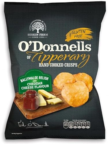 12 x Patatas fritas con queso cheddar y Ballymaloe Relish O Donnells 125 g