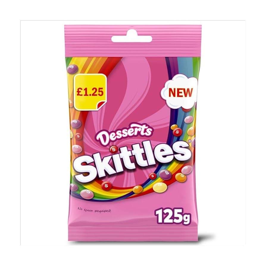 12 x Skittles Desserts Bolsa de caramelos con sabor a postres - 125 g