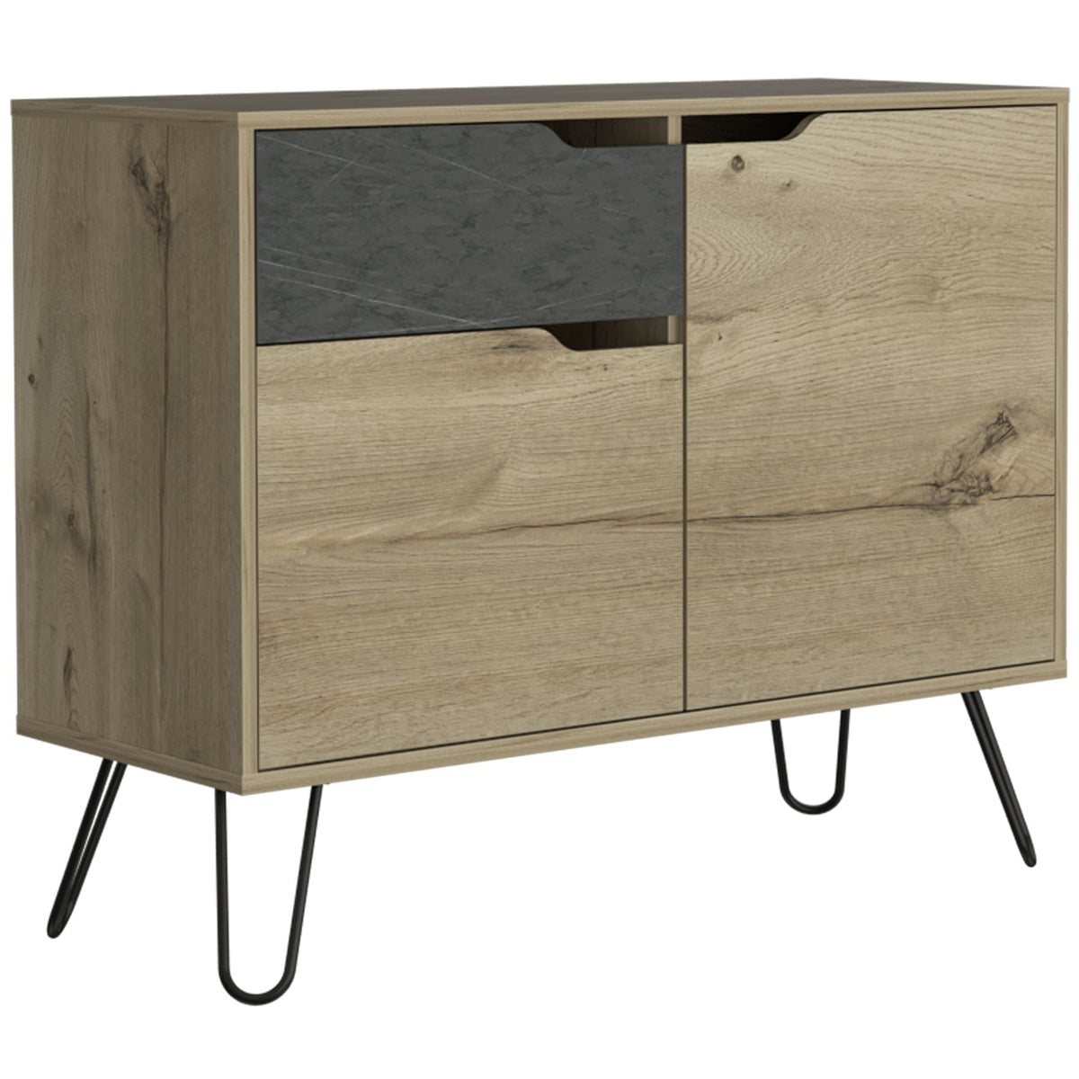 Manhattan Bleached Pine Small Sideboard With 2 Doors 1 Drawer