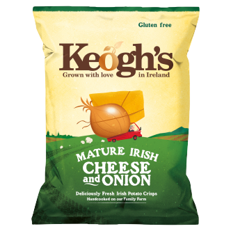 24 x Patatas Fritas Keoghs con sabor Queso y Cebolla 45g
