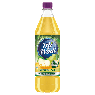 MiWadi Zero Apple & Pear Concentrated Drink 1L (Pack of 12)