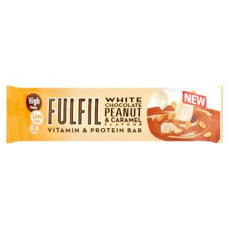15 x Fulfil Chocolate Blanco Cacahuete Caramelo Sabor 55g