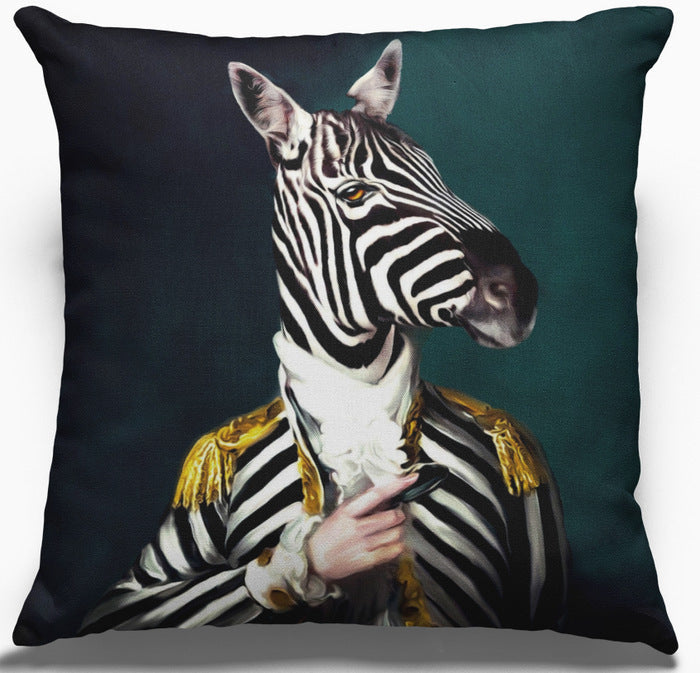 Creative Human Animal Cotton Linen Pillowcase