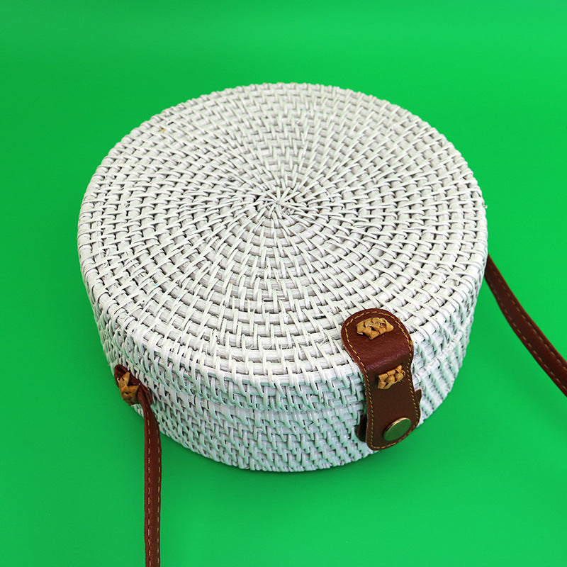 Rattan Trendy Women's Shoulder Oblique Versatile Handheld Vintage Bag