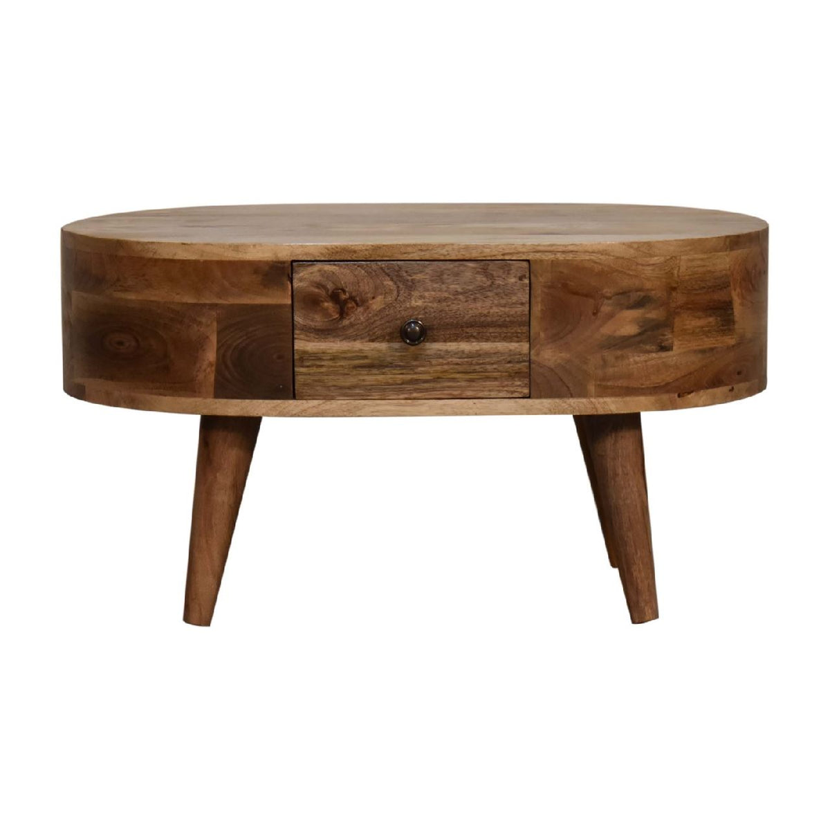 Artisan Mini Oak-ish Rounded Coffee Table