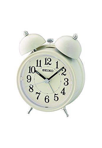 Seiko QHK035C Bell Alarm Clock with Light and Snooze Cream