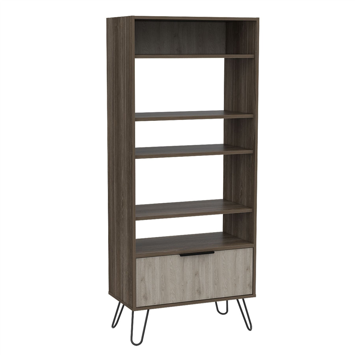 Nevada Smoked Oak Display Bookcase With Door