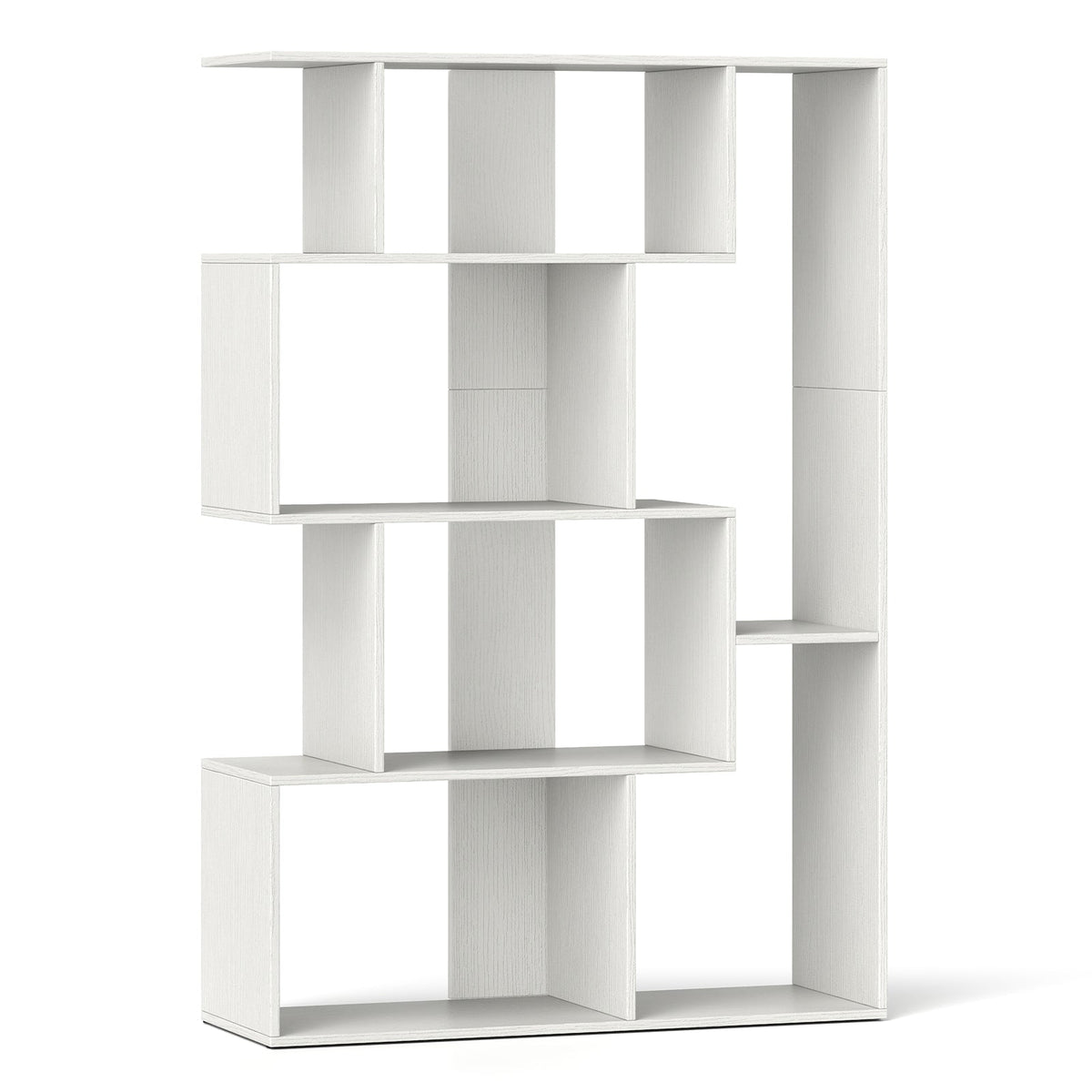 6-Cube Open-back Geometric Bookshelf with Anti-tip Kits-Black