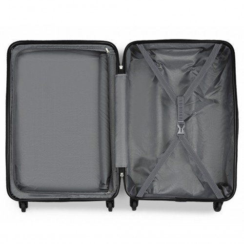 KSK2477 - Kono Durable 24 Inch Lightweight ABS Vertical Textured Check-in Suitcase with Secure 3-Digit Lock - Grey