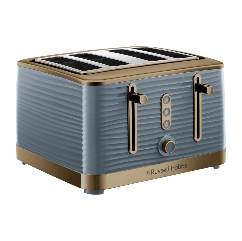 Russell Hobbs Inspire Grey Brass 4 Slice Toaster