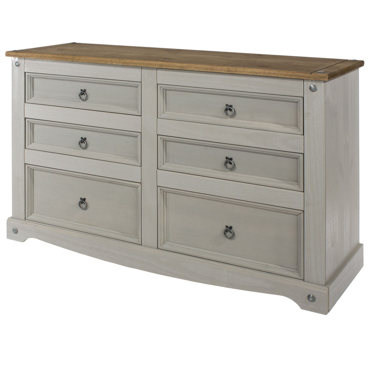 Corona Grey 3+3 Drawer Wide Chest