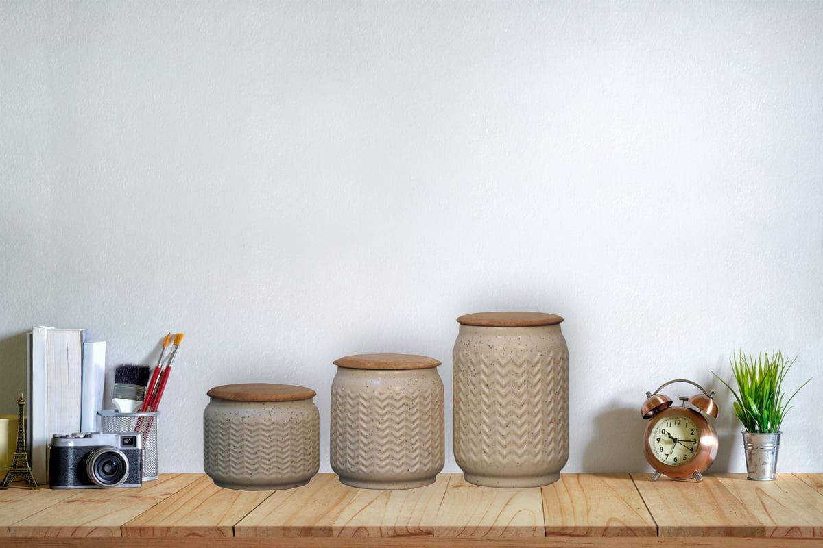 Artisan Zig-Zag Patterned Sugar, Tea and Coffee Set