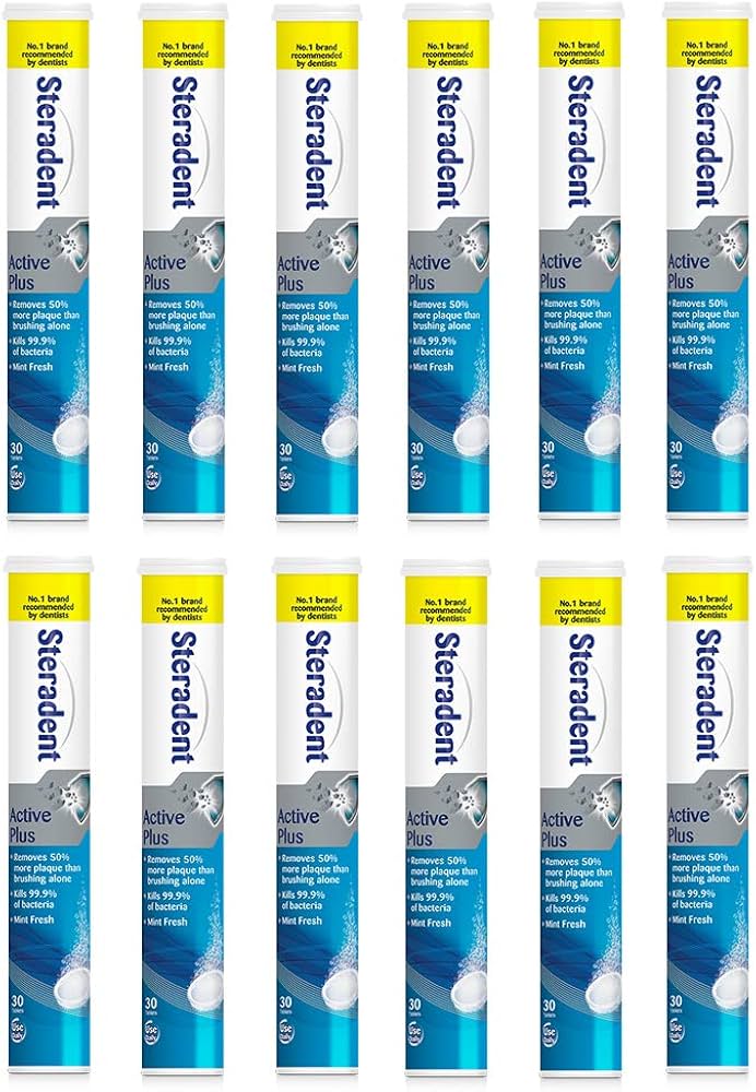 12 x Steradent Active Plus 30 Pastillas