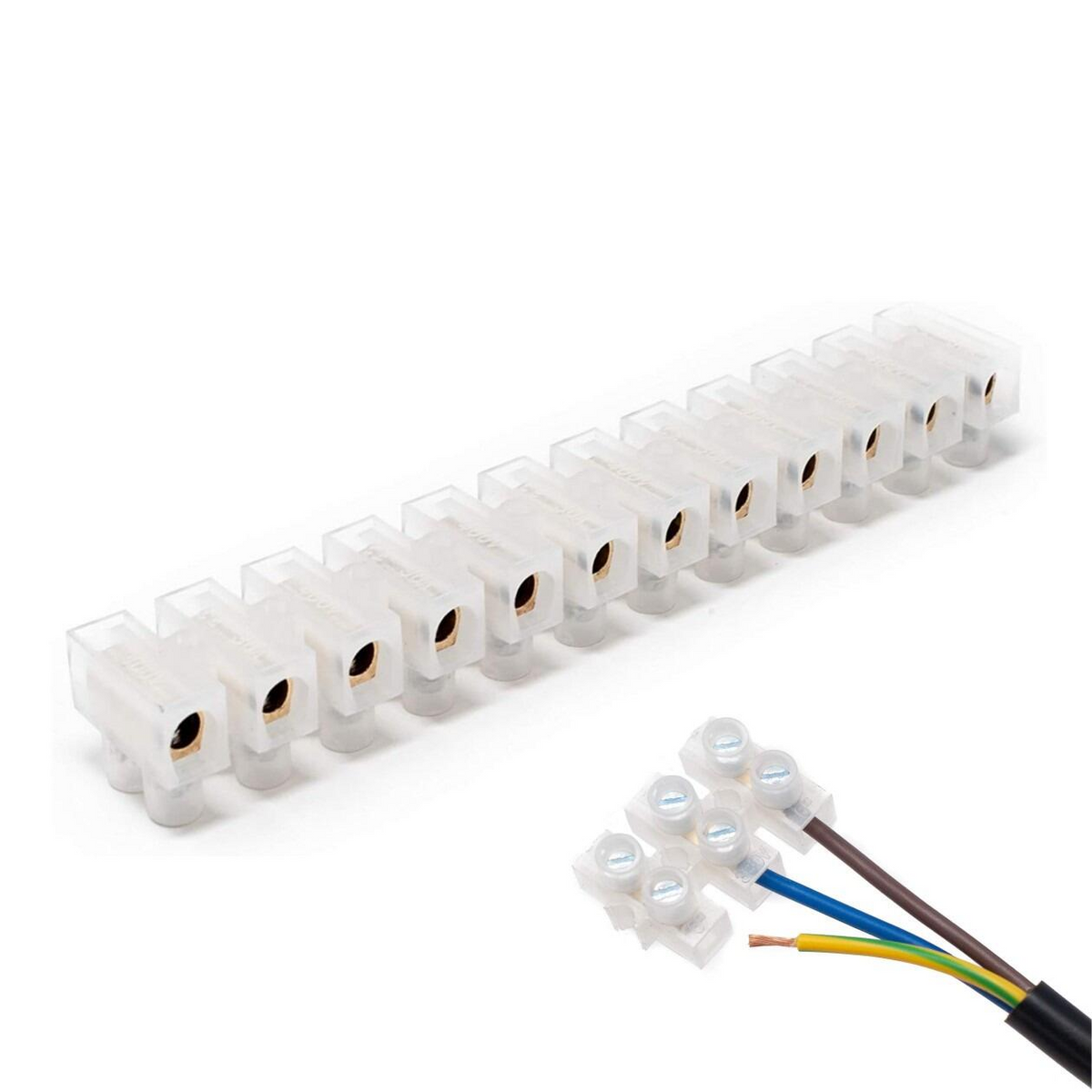 Chocolate Terminal Block Connector Strip Bundle - 3, 5, 10, 15 Amp (4 Strips)