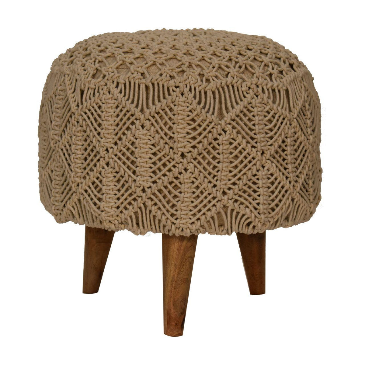 Artisan Crotchet Beige Footstool